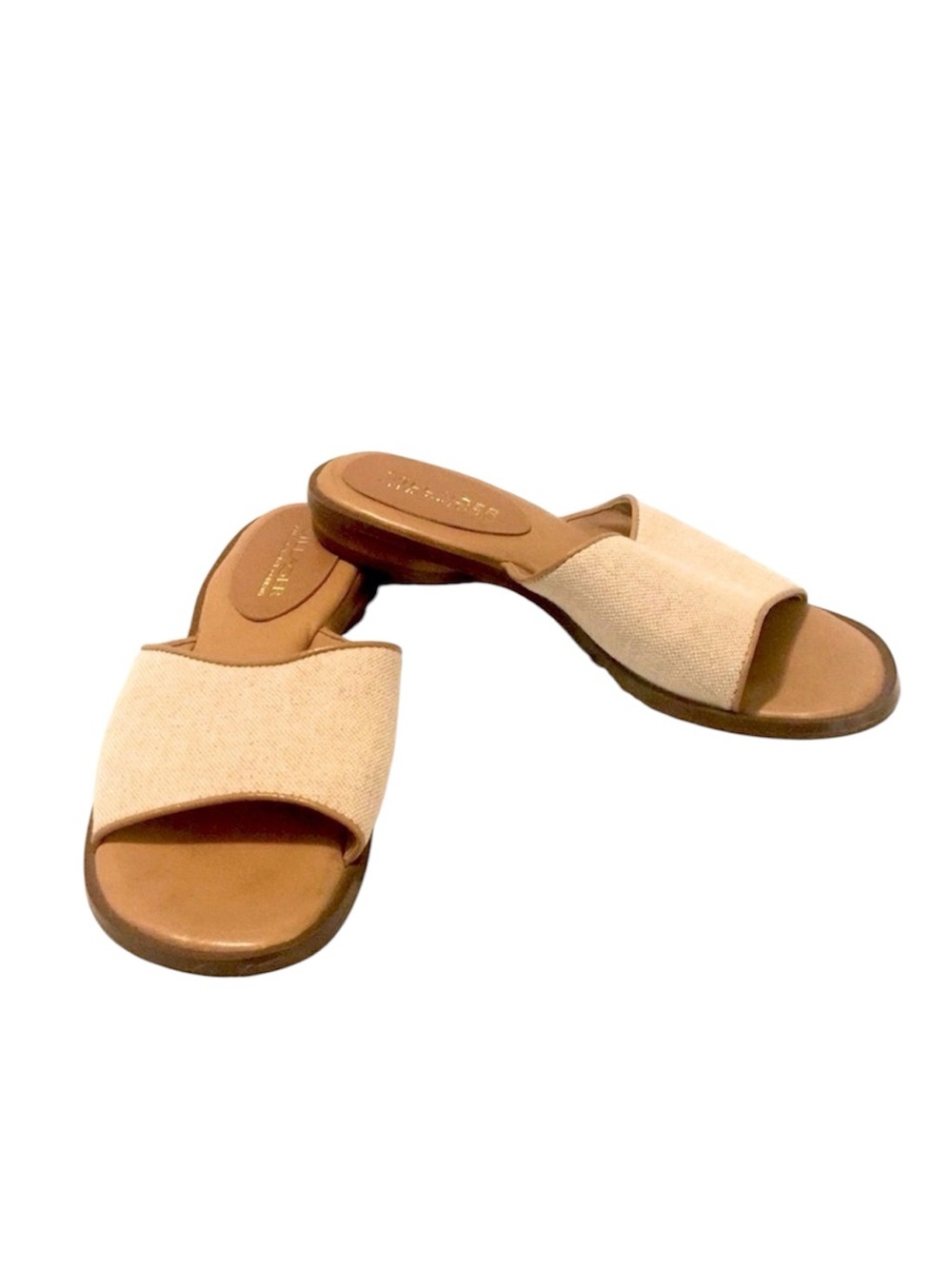 Liz Claiborne Women’s Villager Canvas Leather Dune Mule Slide Slip On Sandals 6